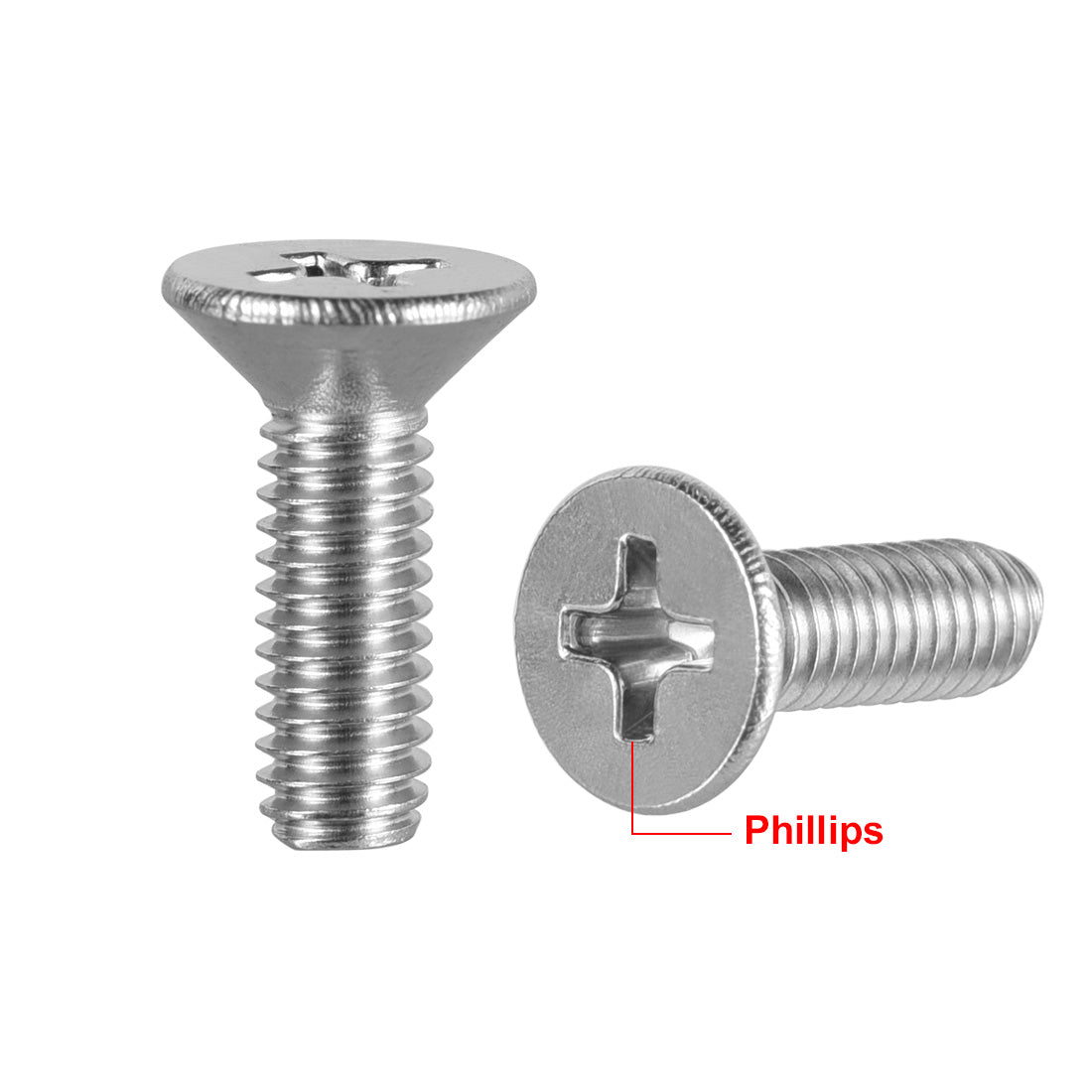 Harfington Flat Head Machine Screws Inner Phillips Screw 304 Steel Fasteners Bolts 50pcs