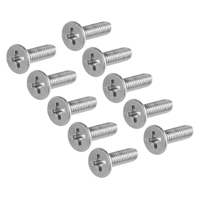 Harfington Flat Head Machine Screws Phillips Cross Screw 304 Stainless Steel Fasteners Bolt 30Pcs