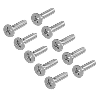 Harfington Flat Head Machine Screws Phillips Cross Screw 304 Stainless Steel Fasteners Bolt 30Pcs