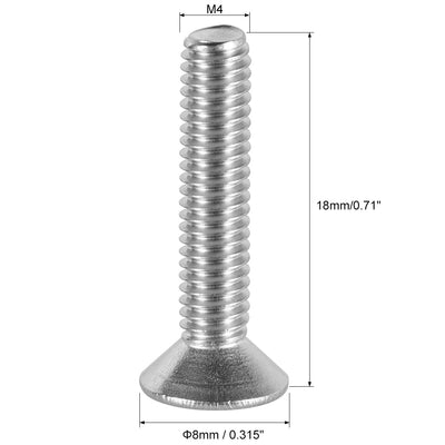 Harfington Flat Head Machine Screws Phillips Cross Screw 304 Stainless Steel Fasteners Bolt 30Pcs