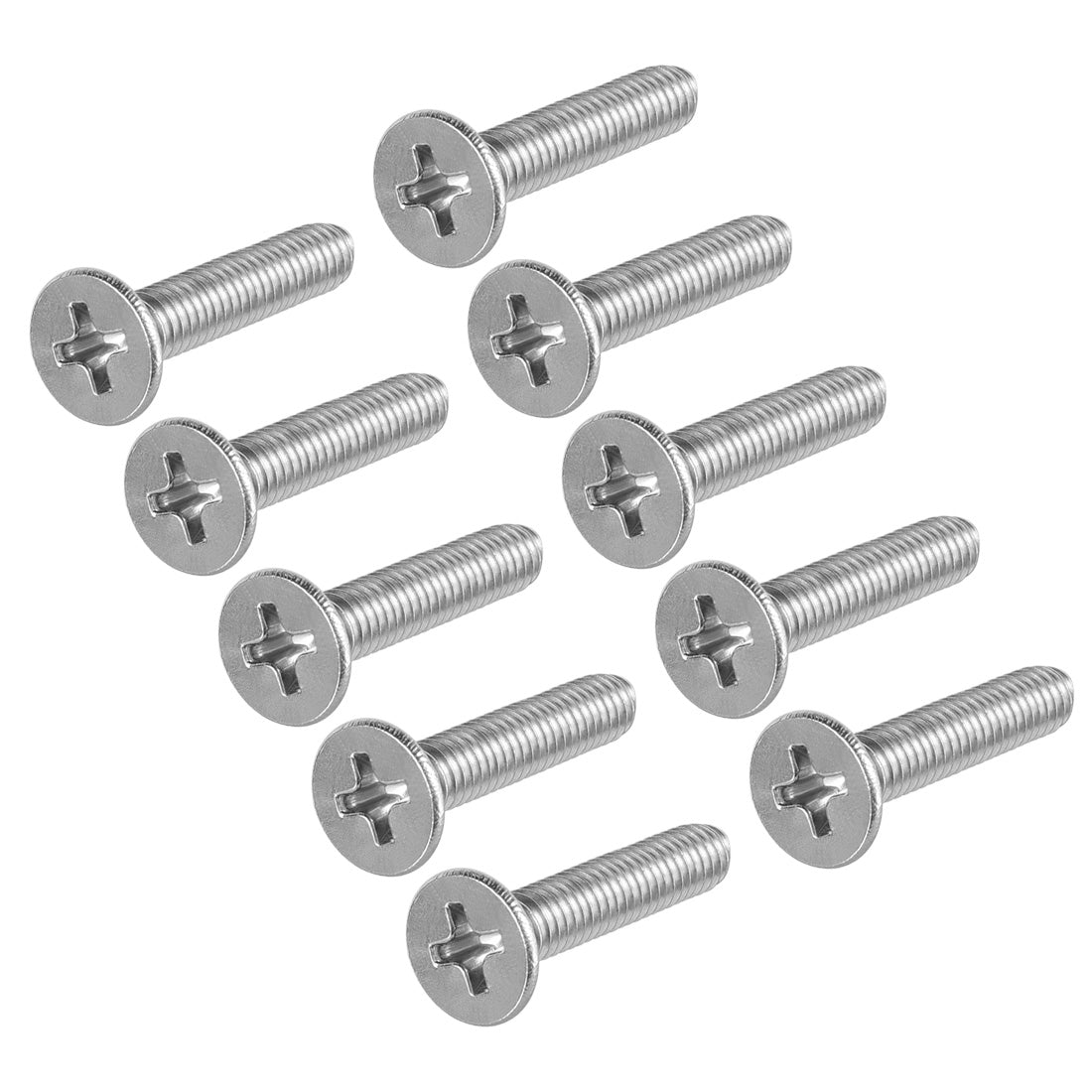 Harfington Flat Head Machine Screws Inner Phillips Screw 304 Steel Fasteners Bolts 50pcs