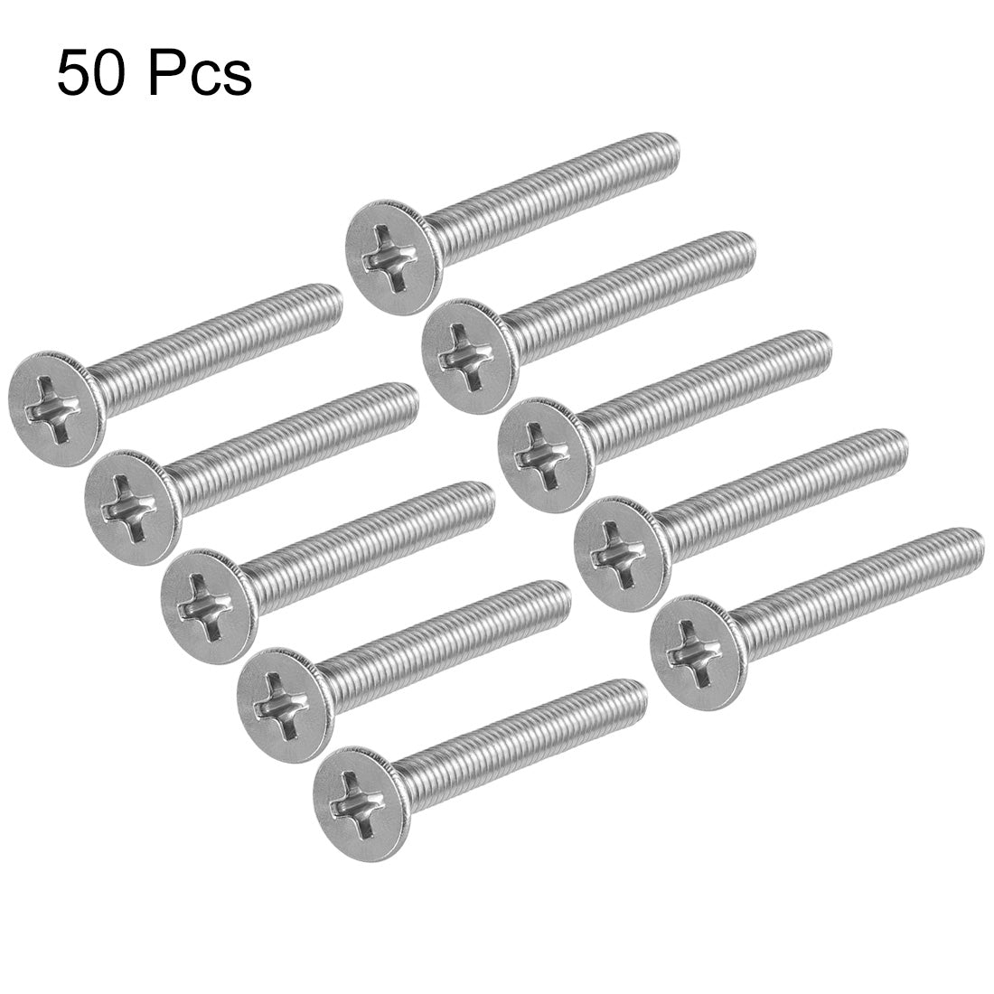 Harfington Flat Head Machine Screws Inner Phillips Screw 304 Steel Fasteners Bolts 50pcs