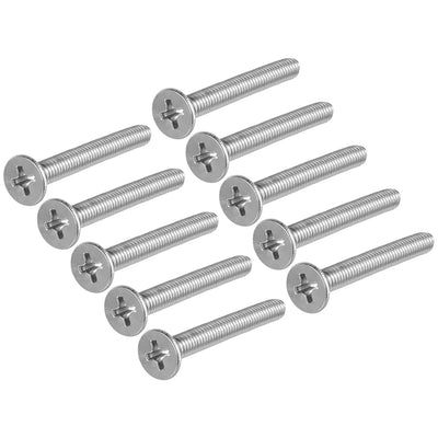 Harfington Flat Head Machine Screws Inner Phillips Screw 304 Steel Fasteners Bolts 50pcs