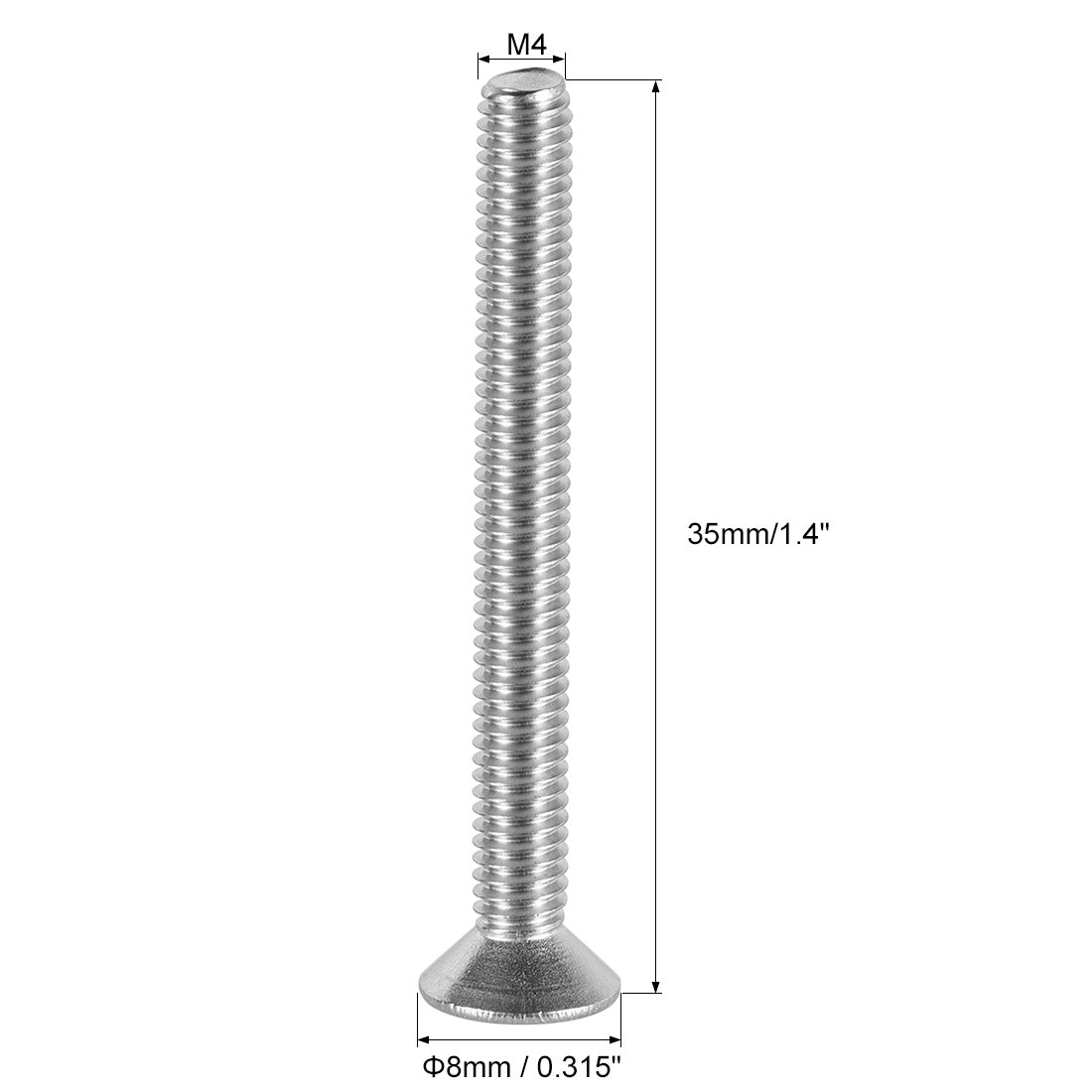 Harfington Flat Head Machine Screws Inner Phillips Screw 304 Steel Fasteners Bolts 50pcs