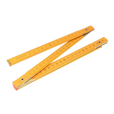 Harfington Metric Wooden Measuring Tool Folding Ruler Yellow