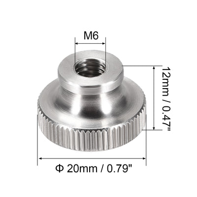 Harfington Knurled Thumb Nuts - M6 Round Knobs with  304 Stainless Steel - 4 Pcs