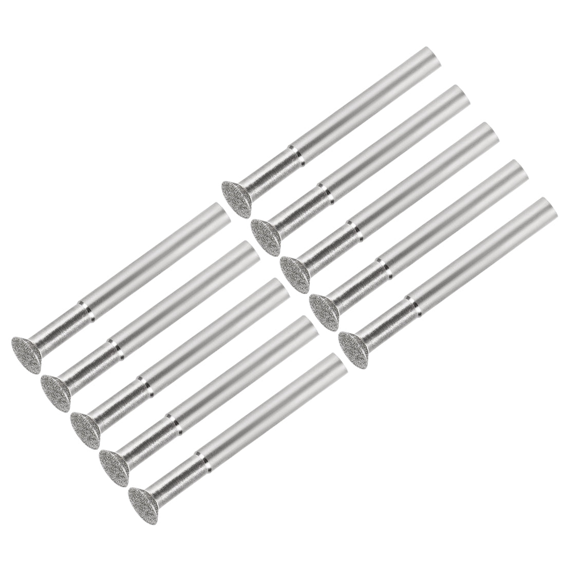 Harfington Diamond Burrs Grinding Drill Bits for Carving Rotary Tool 1/4-Inch Shank 10mm Bevel T Shape 150 Grit 10 Pcs