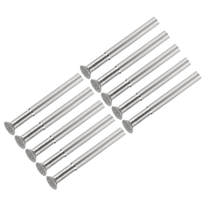 Harfington Diamond Burrs Grinding Drill Bits for Carving Rotary Tool 1/4-Inch Shank 10mm Bevel T Shape 150 Grit 10 Pcs