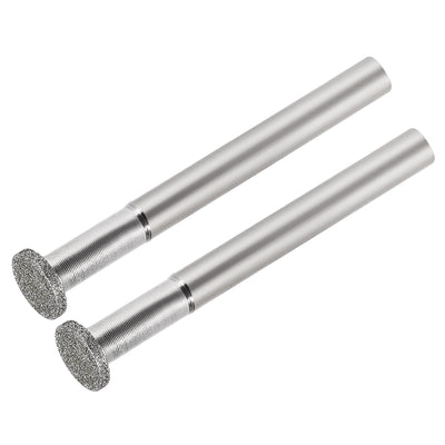 Harfington Diamond Burrs Grinding Drill Bits for Carving Rotary Tool 1/4-Inch Shank 10mm T Shape 150 Grit 2 Pcs
