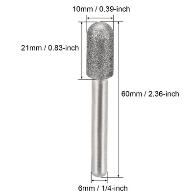 Harfington Diamond burrs Grinding Drill Bits Carving Rotary Tool Shank Cylindrical Ball