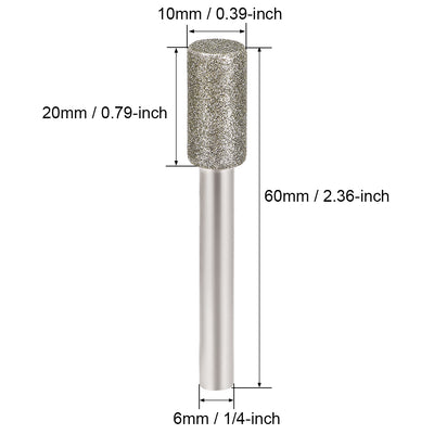 Harfington Diamond burrs Grinding Drill Bits Carving Rotary Tool Shank Ball Tools