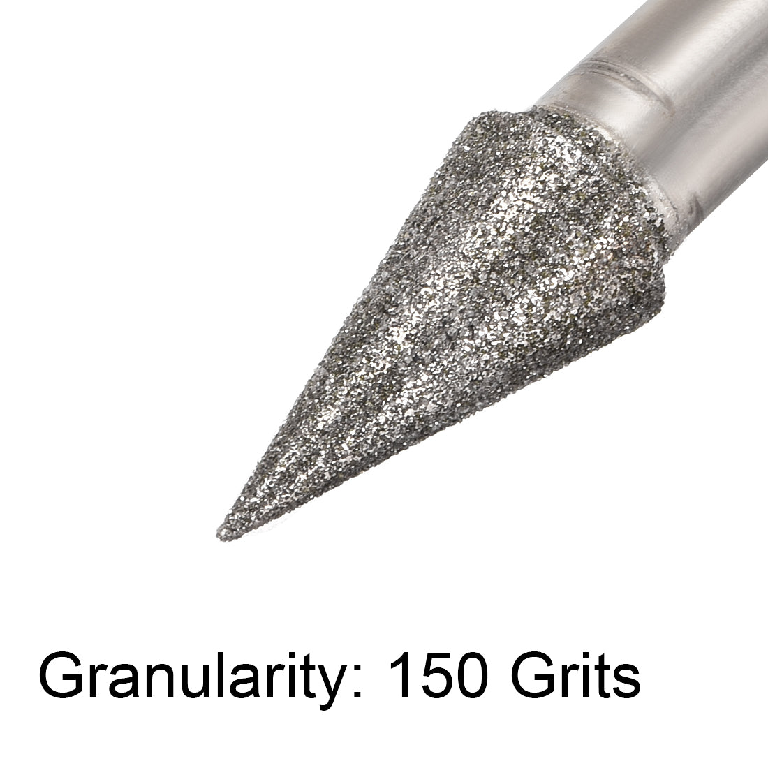 Harfington Diamond Burrs Grinding Drill Bits for Carving Rotary Tool 1/4-Inch Shank 8mm Conial 150 Grit 2 Pcs