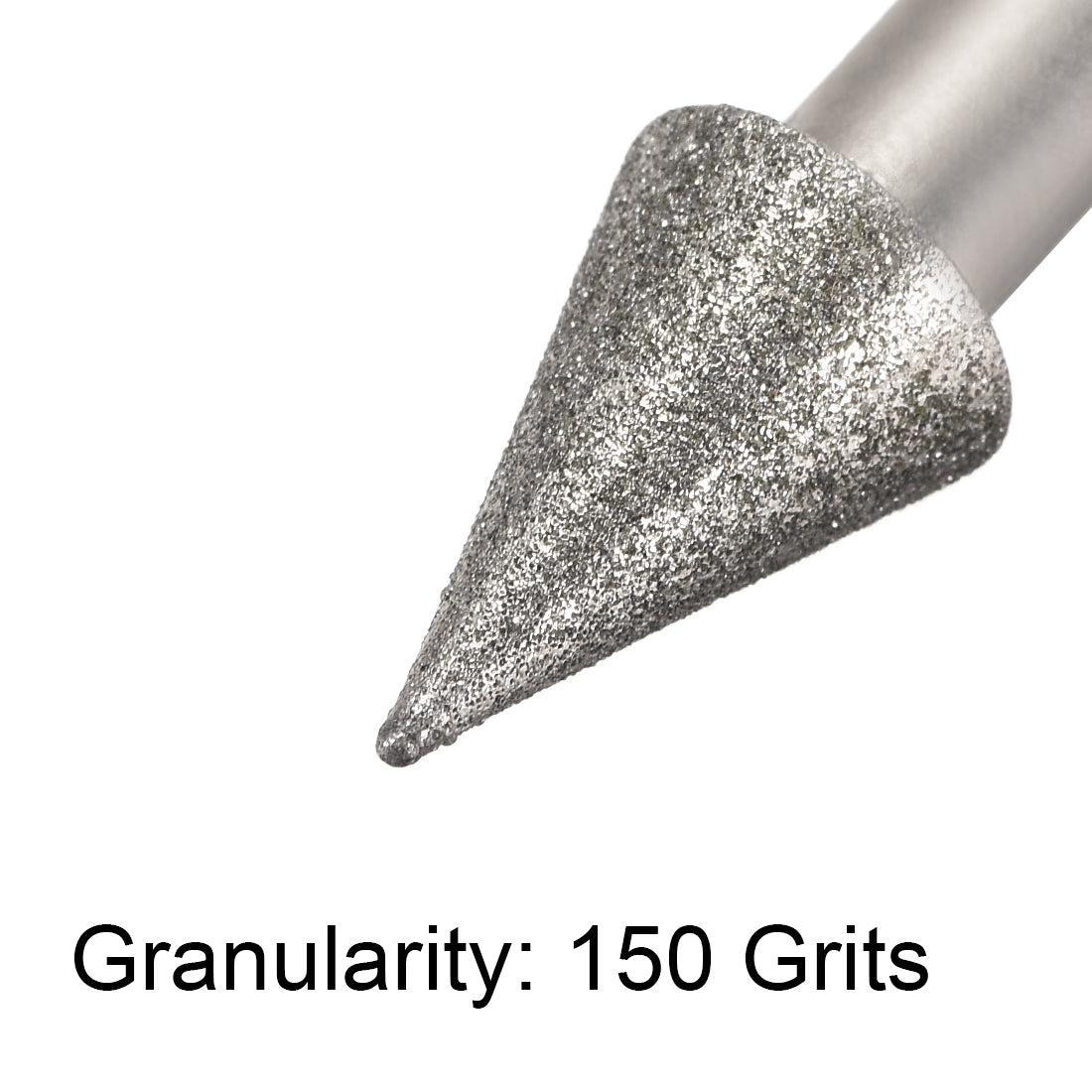 Harfington Diamond Burrs Grinding Drill Bits for Carving Rotary Tool 1/4-Inch Shank 10mm Conial 150 Grit 2 Pcs