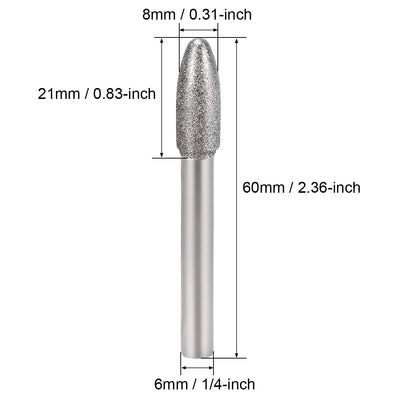 Harfington Diamond burrs Grinding Drill Bits for Carving Rotary Shank