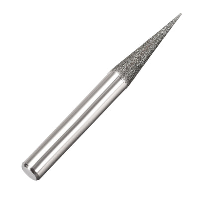 Harfington Diamond Burrs Grinding Drill Bits for Carving Rotary Tool 1/4-Inch Shank 6mm Pointed 150 Grit 2 Pcs