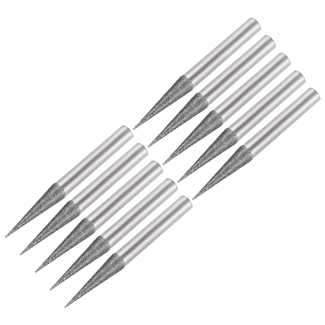 Harfington Diamond Burrs Grinding Drill Bits for Carving Rotary Tool 1/4-Inch Shank 6mm Pointed 150 Grit 10 Pcs