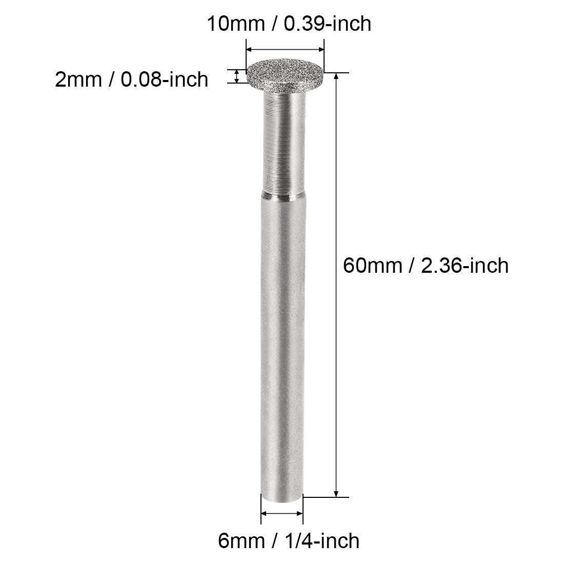 Harfington Diamond Burrs Grinding Drill Bits for Carving Rotary Tool 1/4-Inch Shank 10mm T Shape 120 Grit 10 Pcs