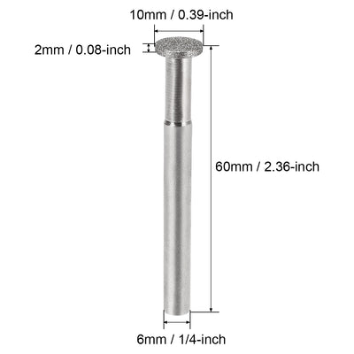 Harfington Diamond Burrs Grinding Drill Bits for Carving Rotary Tool 1/4-Inch Shank 10mm T Shape 120 Grit 10 Pcs