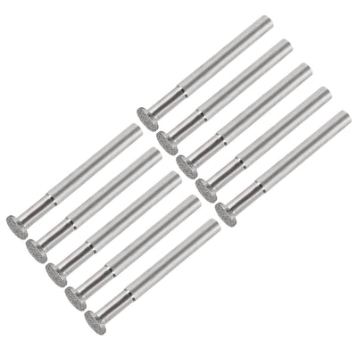 Harfington Diamond Burrs Grinding Drill Bits for Carving Rotary Tool 1/4-Inch Shank 10mm T Shape 120 Grit 10 Pcs