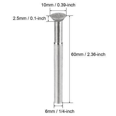 Harfington Diamond Burrs Grinding Drill Bits for Carving Rotary Tool 1/4-Inch Shank 10mm Bevel T Shape 120 Grit 2 Pcs