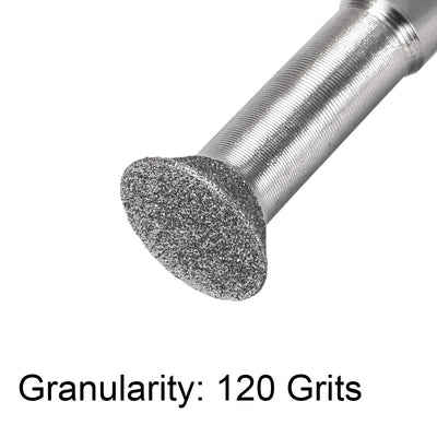 Harfington Diamond Burrs Grinding Drill Bits for Carving Rotary Tool 1/4-Inch Shank 10mm Bevel T Shape 120 Grit 2 Pcs