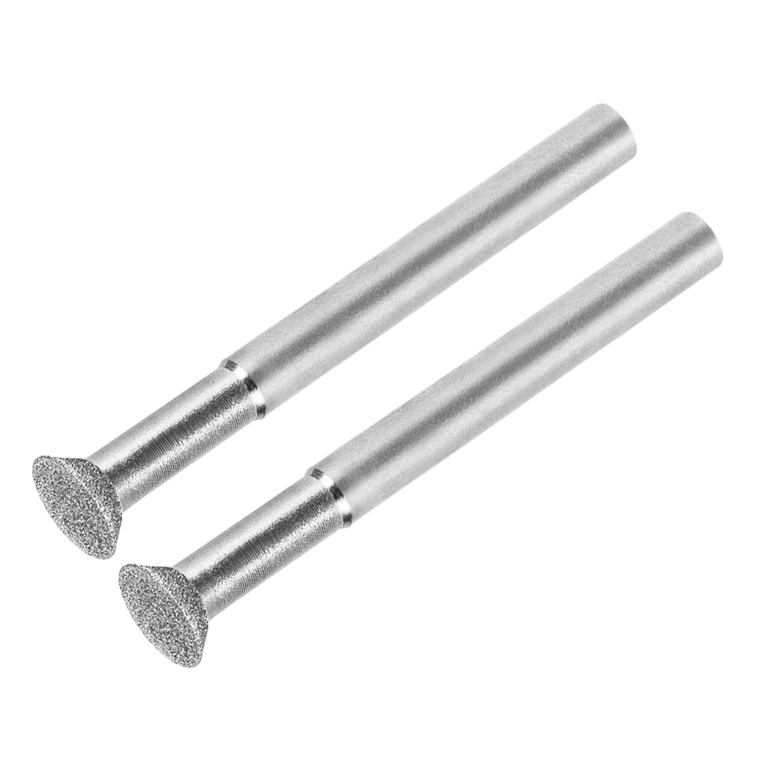 Harfington Diamond Burrs Grinding Drill Bits for Carving Rotary Tool 1/4-Inch Shank 10mm Bevel T Shape 120 Grit 2 Pcs