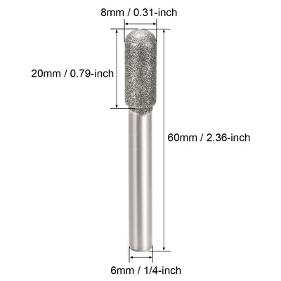 Harfington Diamond burrs Grinding Drill Bits for Carving Rotary Cylindrical Ball Nose Tool