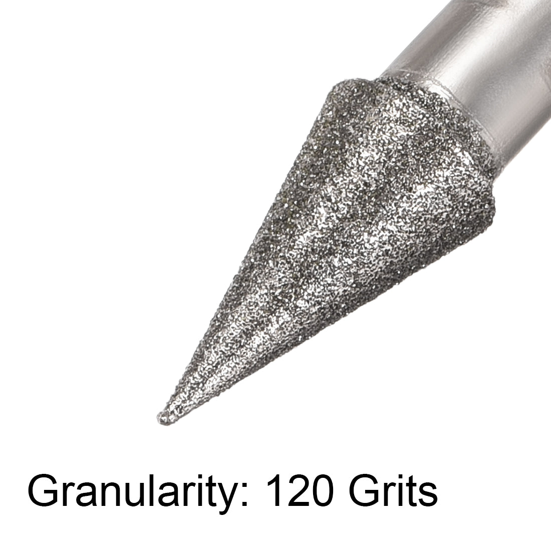 Harfington Diamond Burrs Grinding Drill Bits for Carving Rotary Tool 1/4-Inch Shank 8mm Conial 120 Grit 5 Pcs