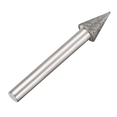 Harfington Diamond Burrs Grinding Drill Bits for Carving Rotary Tool 1/4-Inch Shank 10mm Conial 120 Grit 5 Pcs