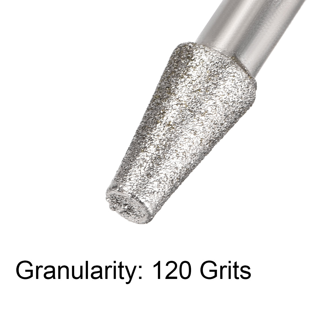 Harfington Diamond Burrs Grinding Drill Bits for Carving Rotary Tool 1/4-Inch Shank 8mm Trapezoid 120 Grit 5 Pcs