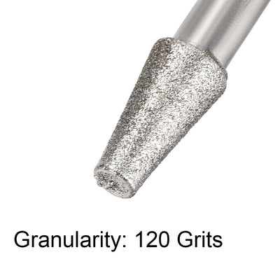Harfington Diamond Burrs Grinding Drill Bits for Carving Rotary Tool 1/4-Inch Shank 8mm Trapezoid 120 Grit 5 Pcs