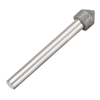 Harfington Diamond Burrs Grinding Drill Bits for Carving Rotary Tool 6mm Shank 10mm 60C Cone 120 Grit 5 Pcs