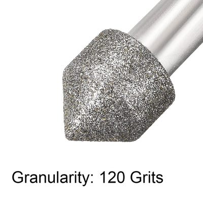 Harfington Diamond Burrs Grinding Drill Bits for Carving Rotary Tool 6mm Shank 10mm 60C Cone 120 Grit 5 Pcs
