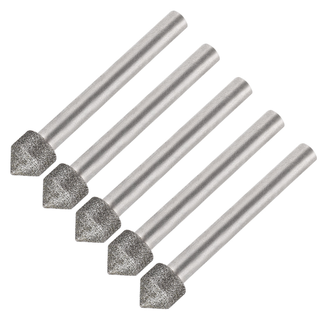 Harfington Diamond Burrs Grinding Drill Bits for Carving Rotary Tool 6mm Shank 10mm 60C Cone 120 Grit 5 Pcs