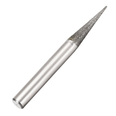 Harfington Diamond Burrs Grinding Drill Bits for Carving Rotary Tool 1/4-Inch Shank 6mm Pointed 120 Grit 2 Pcs