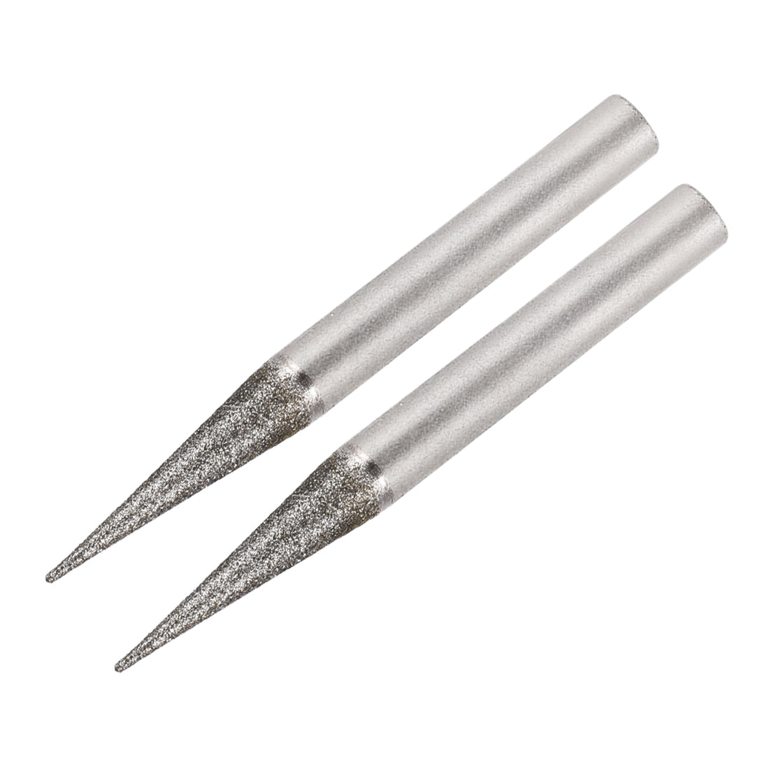Harfington Diamond Burrs Grinding Drill Bits for Carving Rotary Tool 1/4-Inch Shank 6mm Pointed 120 Grit 2 Pcs