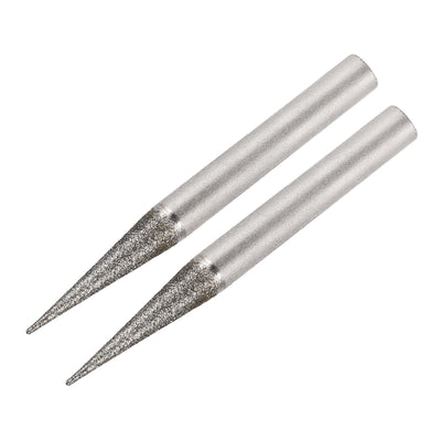 Harfington Diamond Burrs Grinding Drill Bits for Carving Rotary Tool 1/4-Inch Shank 6mm Pointed 120 Grit 2 Pcs