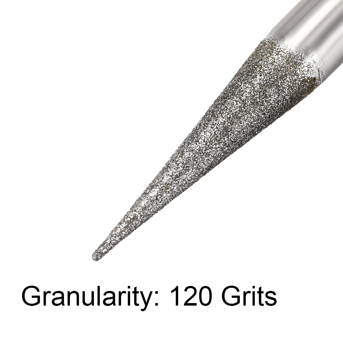 Harfington Diamond Burrs Grinding Drill Bits for Carving Rotary Tool 1/4-Inch Shank 6mm Pointed 120 Grit 5 Pcs