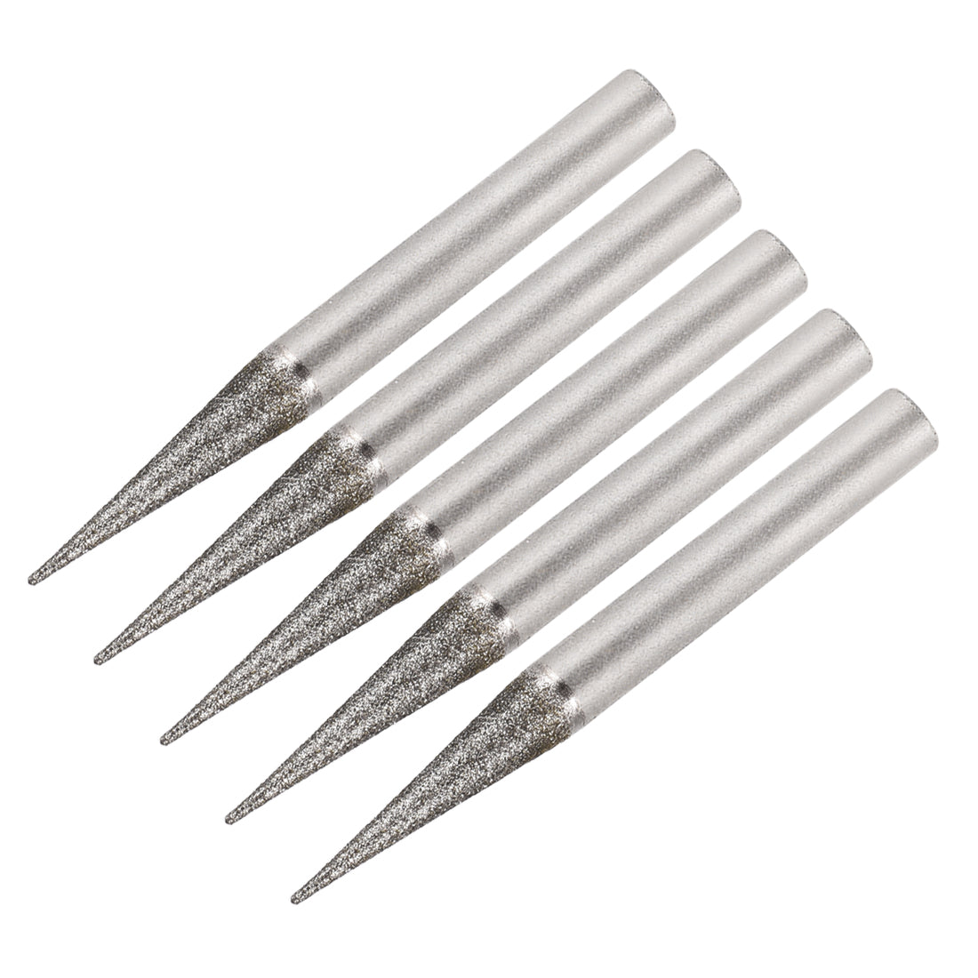 Harfington Diamond Burrs Grinding Drill Bits for Carving Rotary Tool 1/4-Inch Shank 6mm Pointed 120 Grit 5 Pcs