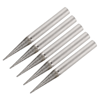 Harfington Diamond Burrs Grinding Drill Bits for Carving Rotary Tool 1/4-Inch Shank 6mm Pointed 120 Grit 5 Pcs