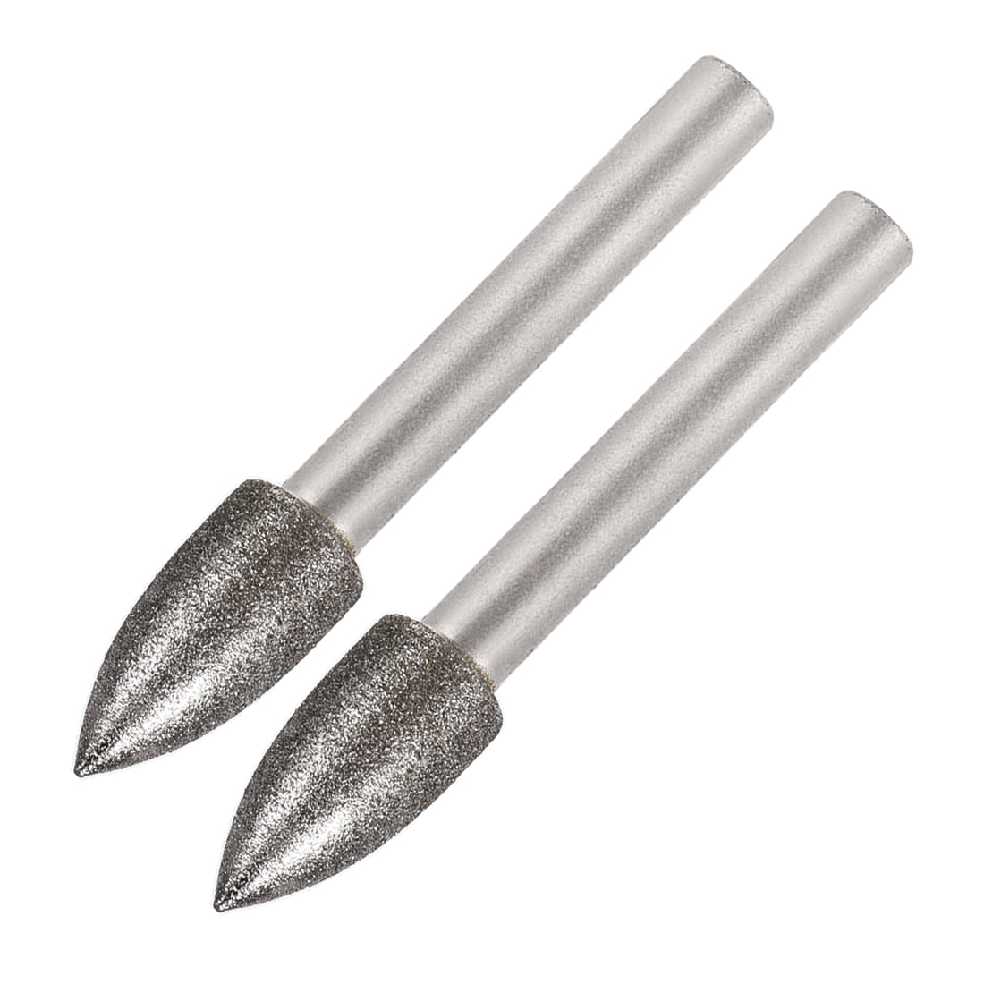 Harfington Diamond Burrs Grinding Drill Bits for Carving Rotary Tool 1/4-Inch Shank 10mm Tapered 120 Grit 2 Pcs
