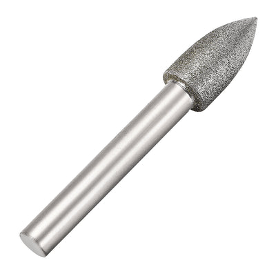 Harfington Diamond Burrs Grinding Drill Bits for Carving Rotary Tool 1/4-Inch Shank 10mm Tapered 120 Grit 5 Pcs