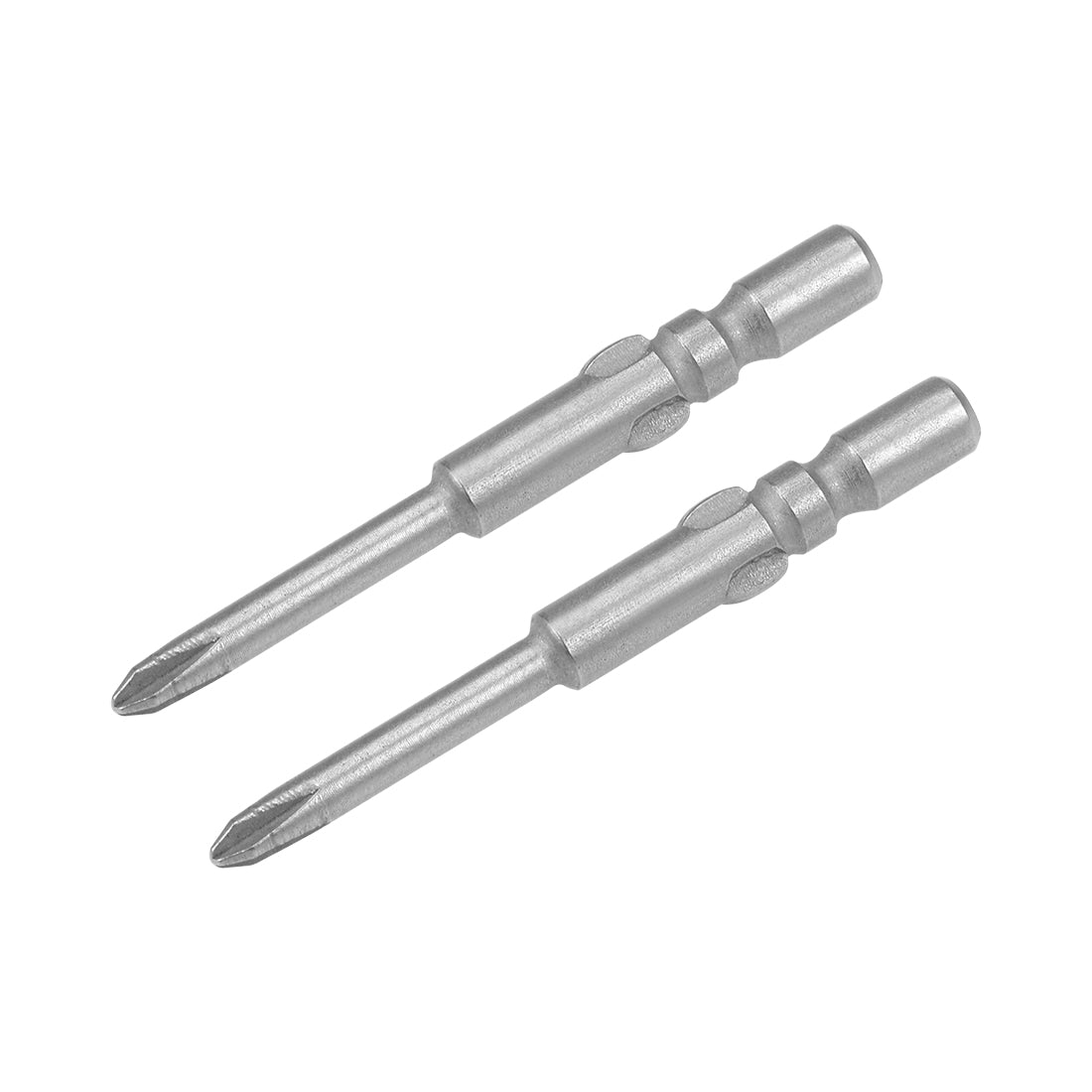 Harfington Phillips Bits 2pcs 4mm Round Shank Magnetic Cross 2.5PH0 Screwdriver Bit Set 40mm Length S2 Screw Driver Kit Tools