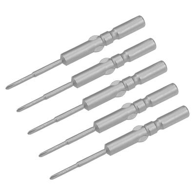 Harfington Phillips Bits 5pcs 5mm Round Shank Magnetic Cross 1.6PH00 Screwdriver Bit Set 60mm Length S2 Screw Driver Kit Tools