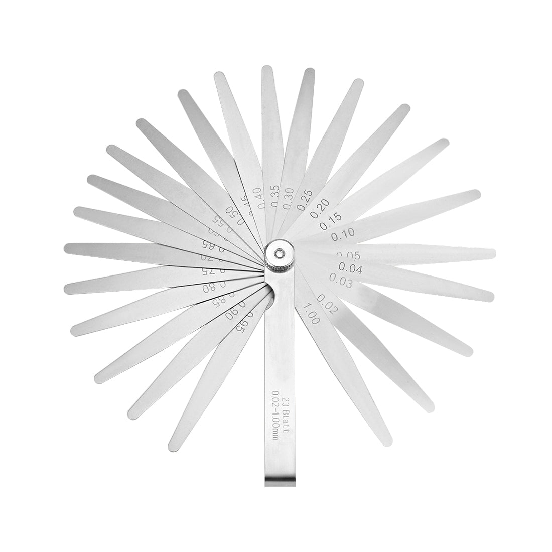 Harfington Metric Thickness Feeler Gauge 0.02-1.00mm 23 Blades Mn Steel Measuring Tool for Gap Width
