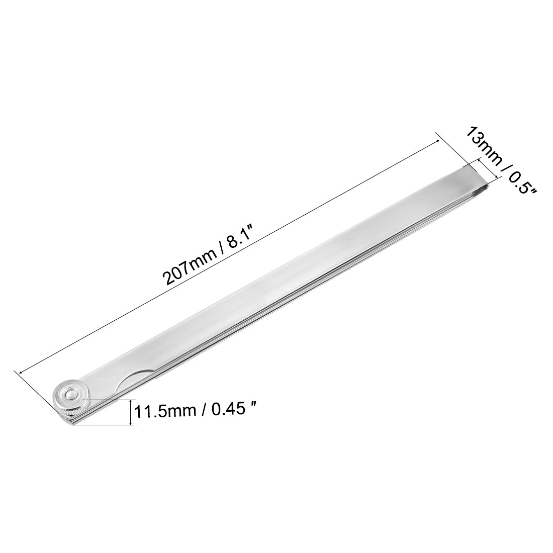 Harfington Metric Thickness Feeler Gauge 0.02-1.00mm 17 Blades Mn Steel Measuring Tool for Gap Width