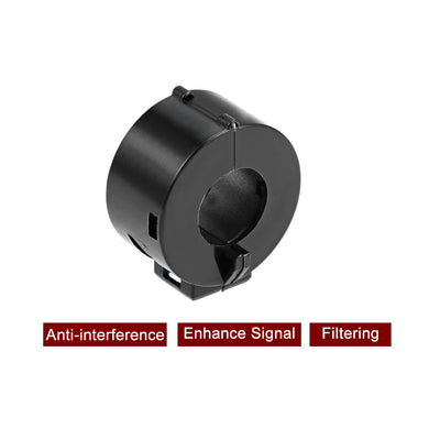 Harfington 15mm Ferrite Cores Ring Clip-On RFI EMI Noise Suppression Filter Cable Clip, Black 5pcs