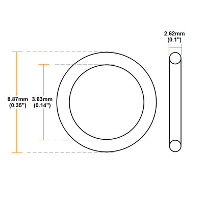 Harfington O-Rings Nitrile Rubber Inner Dia Width Seal Gasket 25Pcs