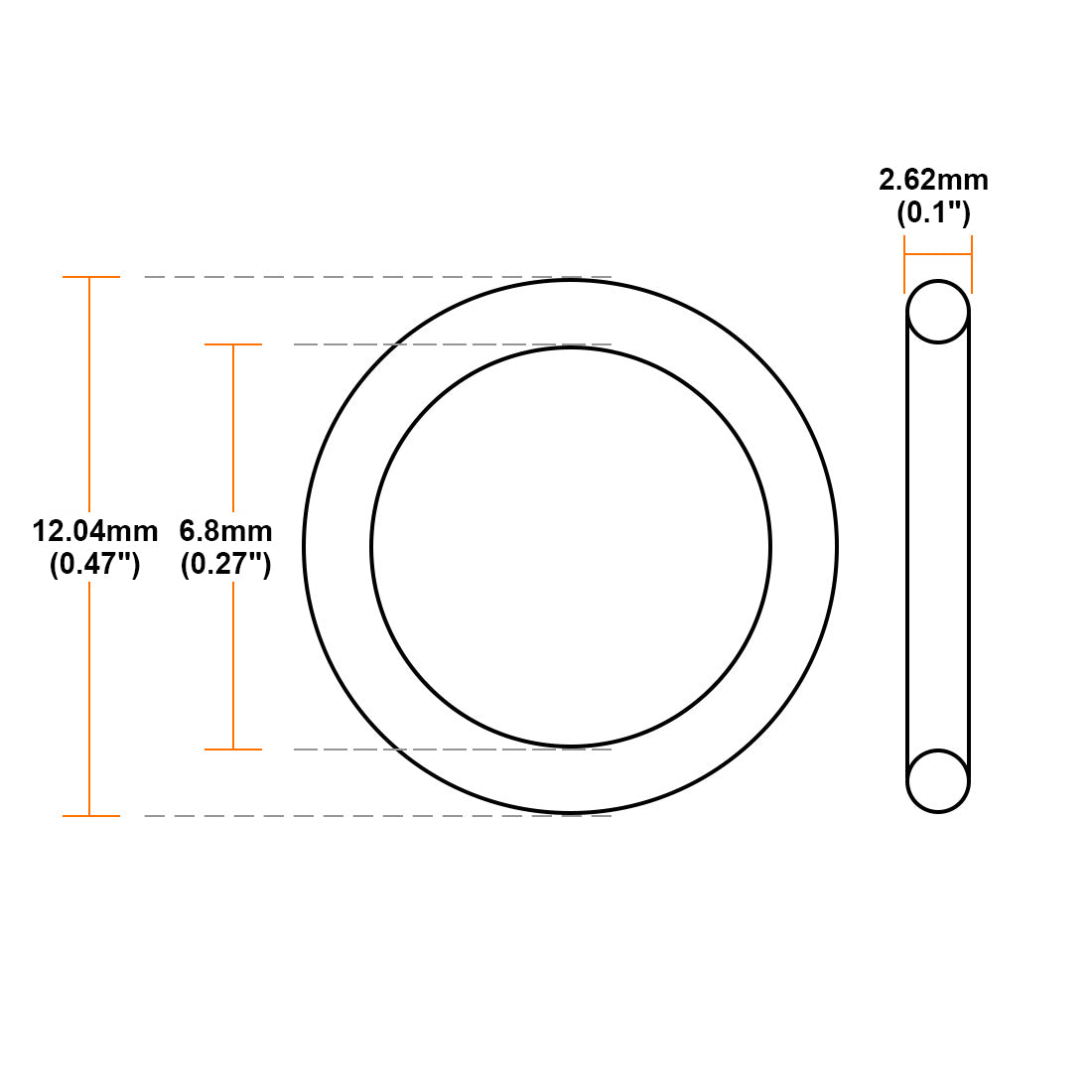 Harfington O-Rings Nitrile Rubber Inner Dia Width Seal Gasket 25Pcs