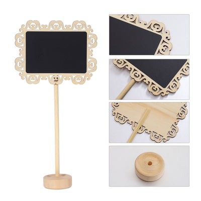 Harfington 16pcs Wood Mini Chalkboard Tag Sign with Base Stand for Wedding Message Board